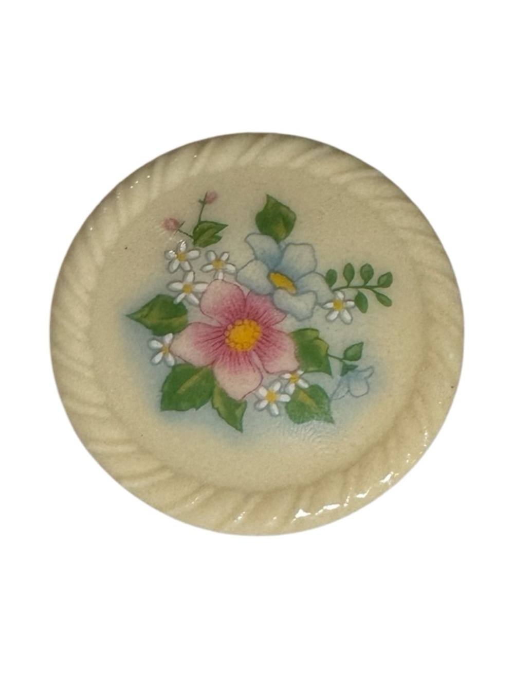 Vintage 1984 Avon Spring Bouquet Porcelain Brooch/Pin - Hand Painted - Cream